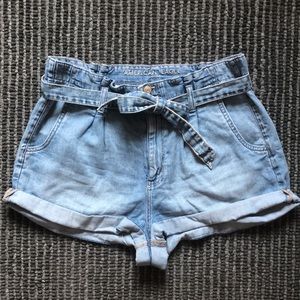 AE Paperbag Denim Mom Shorts
